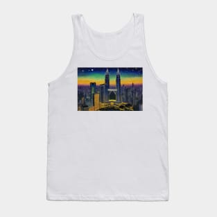 Malaysia, Petronas Twin Towers, impressionism Tank Top